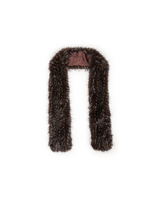 Saachi Brown Faux Fur Statement Scarf