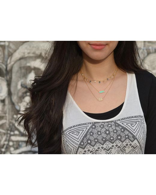 KAMARIA Metallic Evil Eye Necklace With Crystals