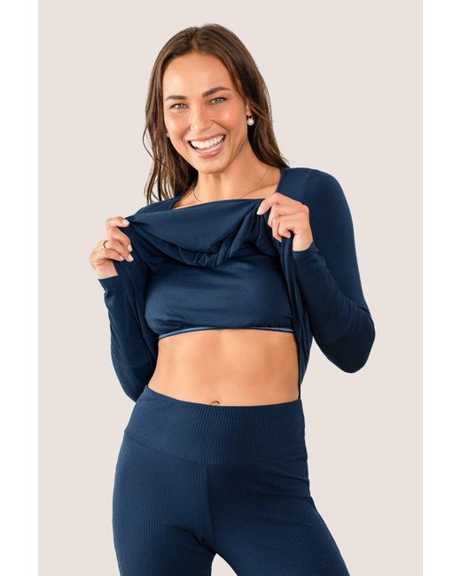 JJwinks Blue Full Moon Bra-Free Long Sleeve Lounge Top