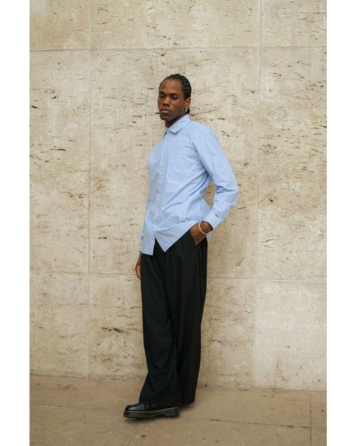 Éclectique Blue Striped Casual Shirt for men