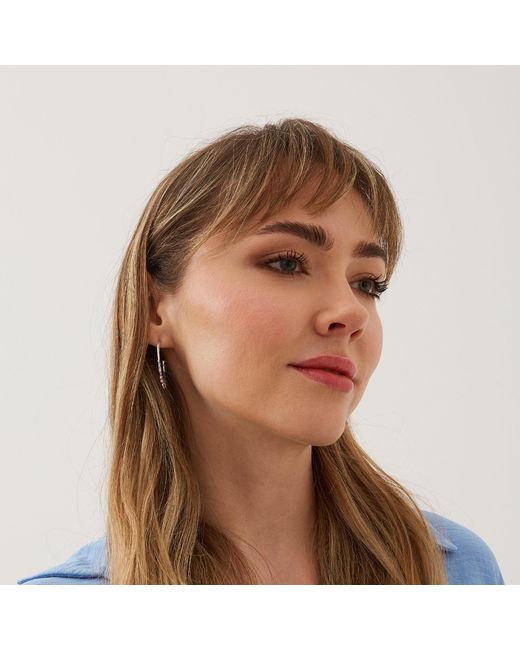 Spero London Metallic Sterling Crown Natural Textured Molten Large Hoop Earring