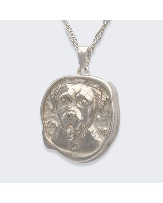 Frenvyrn Metallic Lars Reversible Dog Coin Necklace, Sterling for men