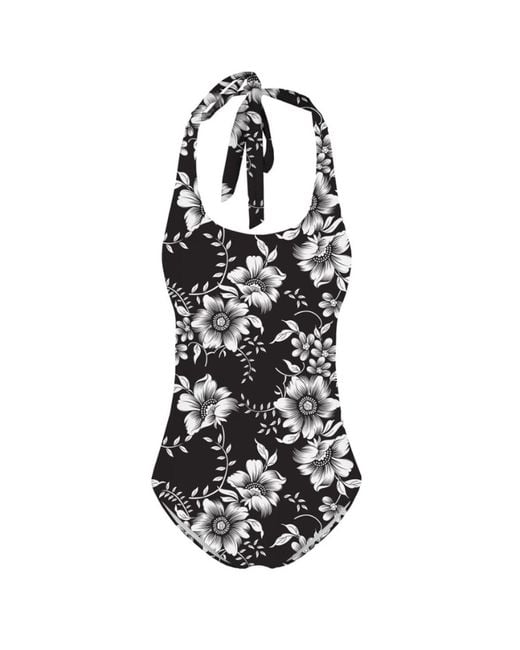 Aloha From Deer Black Dark Flowers Swimsuit