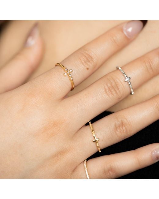 Belinda Jewelz Metallic Grace Cross Ring