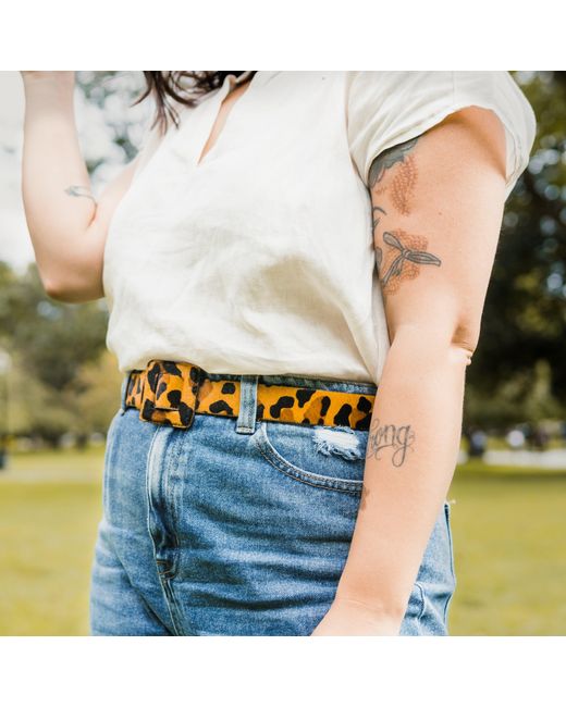 BeltBe Orange Mini Square Buckle Belt