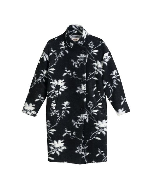 Louche Black Donalda Power Bloom Funnel Neck Coat