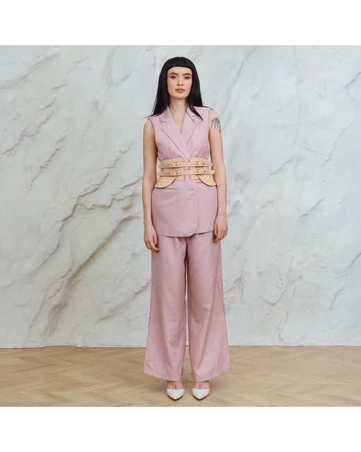 Haute Cuir Natural Neutrals Nude Peplum Maia Corset Belt