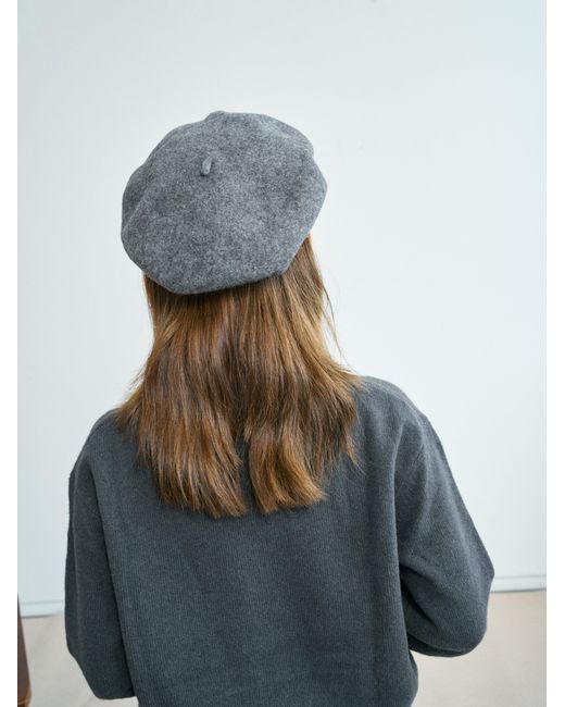 Lost Pattern Gray Bon Chic Wool Beret