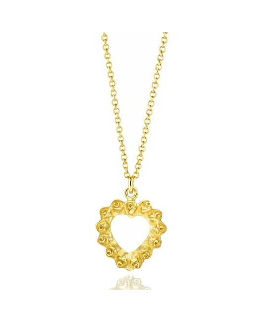 Unaloe Metallic Loveyou Heart Necklace For – Vermeil Rose Pendant, Luxury Romantic Designer Jewelry Gift