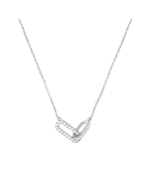 Nazzar Metallic Pave Cable Double Linked Pendant Necklace