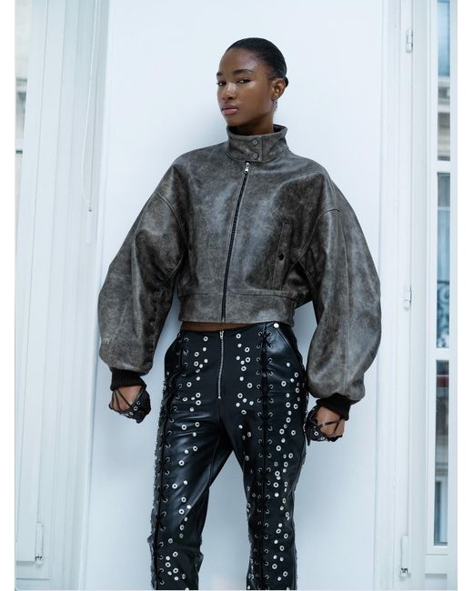 Maison sél Black Bomber Jacket