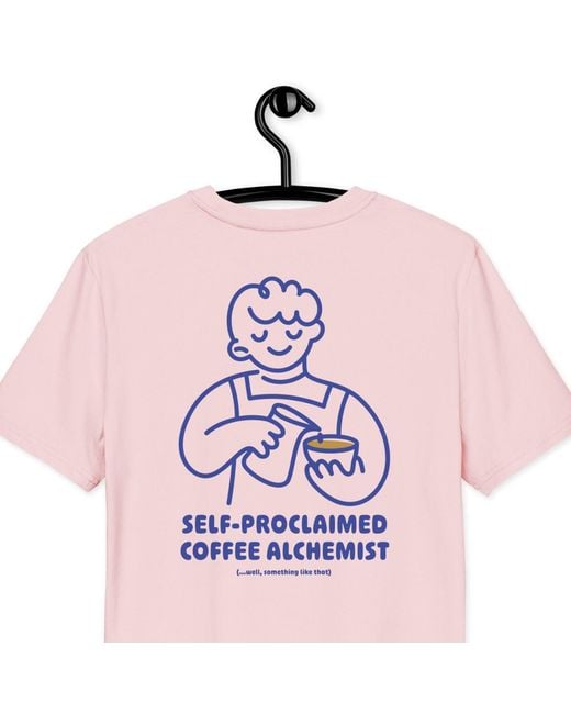 Anchor and Crew Pink Cotton Gustatory Coffee Alchemist Organic Cotton Embroidered T-Shirt