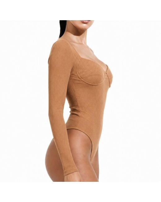 Chuks Collins White Neutrals Lady Liberty Long Sleeve Leotard