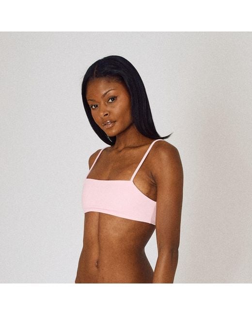Pianella's Pink Bloom Bandeau Bikini Top – Light