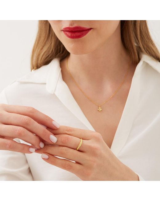 Spero London Metallic Twisted Screw Sterling Ring