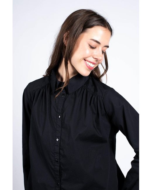 Lo Neel Black Fiby Button-Up Shirt