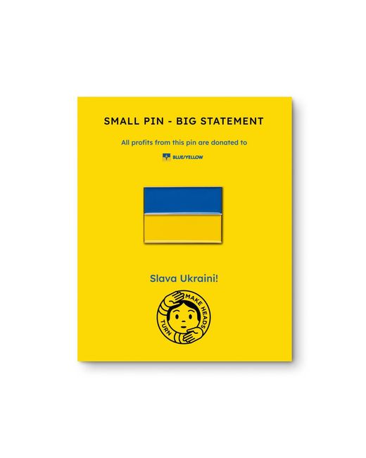 Make Heads Turn Yellow Enamel Pin Flag Of Ukraine