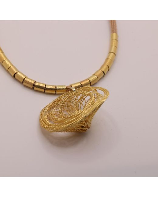 Nart Nature Making Art Metallic The Rose Hand Twisted Wire Necklace