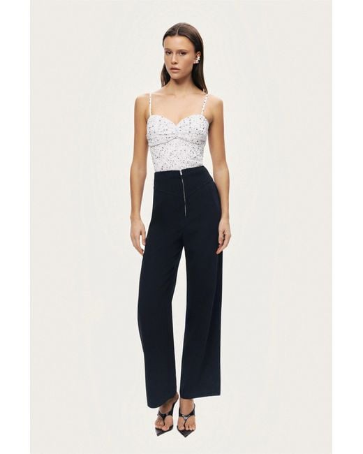 Nocturne Black High-Waist Wide-Leg Pants
