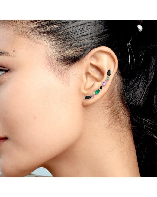 Artisan Green Multi-Gemstone Ear Jacket Earrings