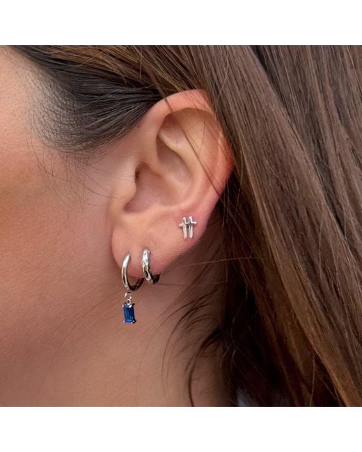 Evie Jewelry Blue Luxe Sapphire Drop Huggie Earrings