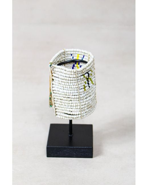 Botanical Boys White Beaded Maasai Cuff Bracelet