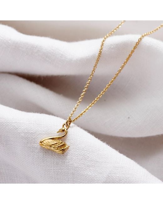 Posh Totty Designs Metallic Plated Soulmate Swan Charm Necklace