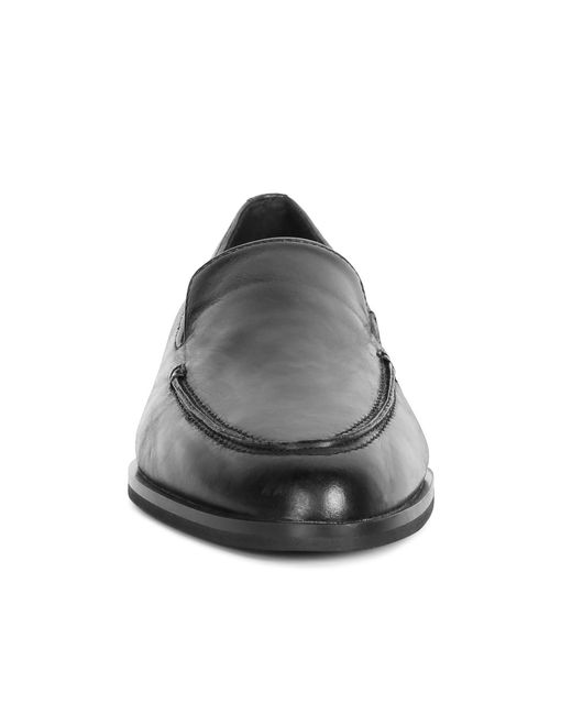 Rag & Co Black Anna Leather Slip-On Loafers