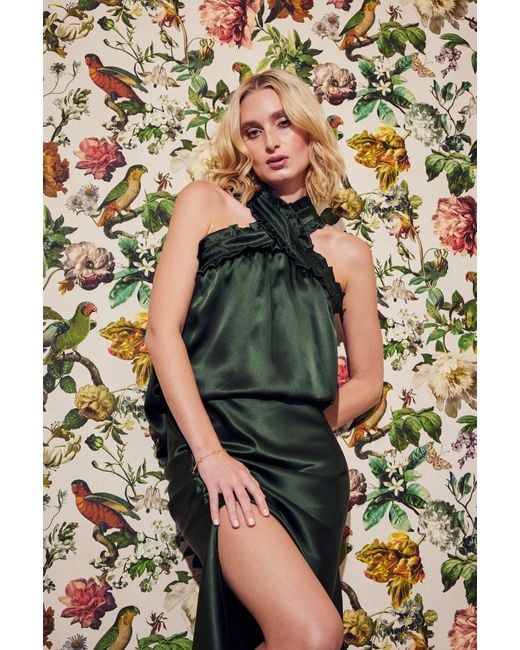 Lindsay Nicholas New York Green Jackie Criss Cross Top