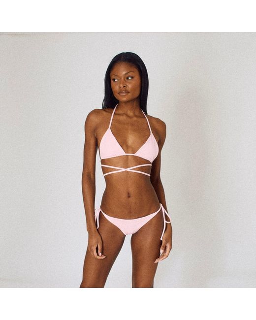 Pianella's Pink Soulmate Wrap-Around Triangle Bikini Top – Light