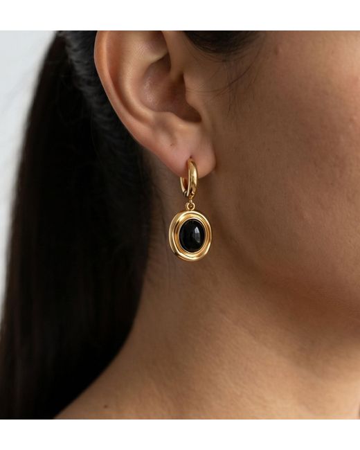 Uchi and Soto Metallic Enso Onyx & Molten Drop Huggies