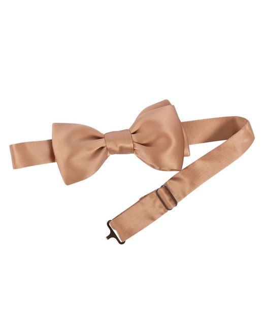 LE COLONEL Brown Milk Coffee Silk Bow Tie for men