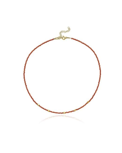 LINYA JEWELLERY Metallic Mira Coral Small Ball Necklace