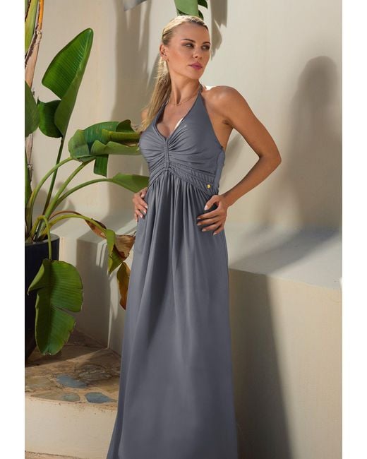Chic by Lirette Blue Halter Dress Natural