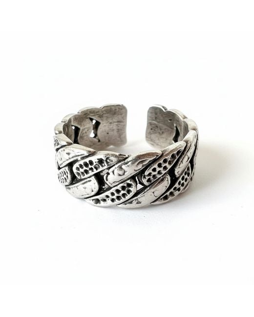 By Virgo White Riven Ring