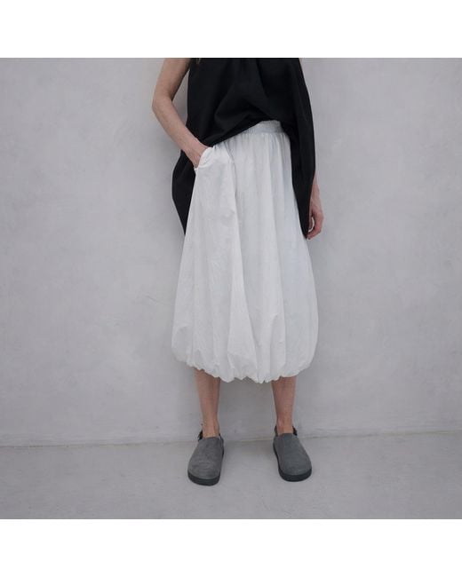 London Atelier Byproduct White Balloon Skirt With Pockets