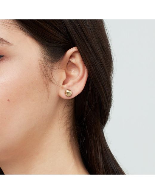 Zeworks Metallic Mini Moon Stud Earrings