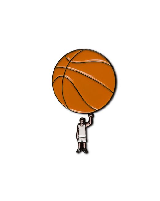 Make Heads Turn Brown Enamel Pin Basketball