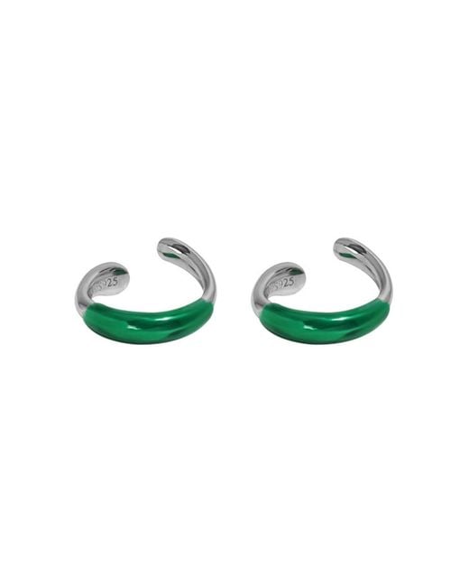Bermuda Watch Company Green Sian Enamel Ear Cuffs Set