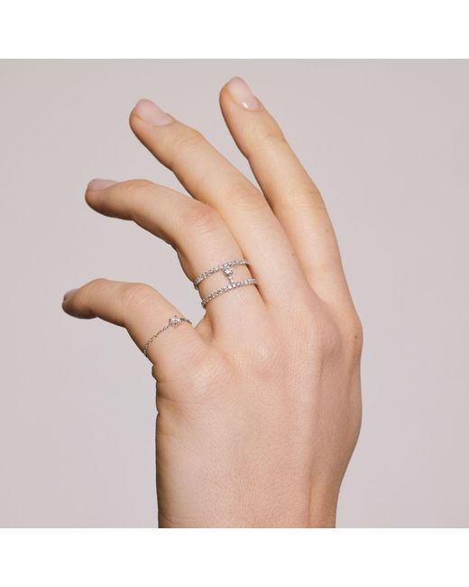 Dyamka Metallic Paved Two Rows Ring