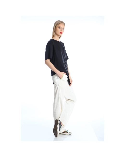 Silvia Serban White Whet Look Trousers