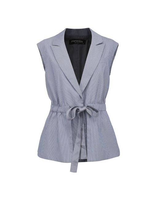 Smart and Joy Blue Waistcoat With Drawstring