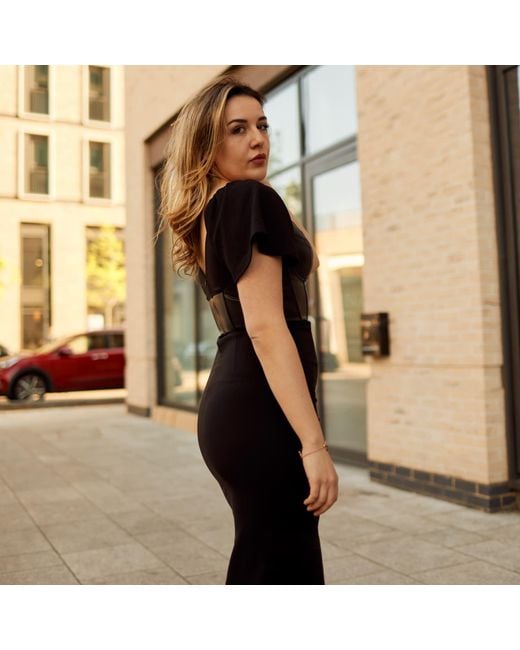 The Gt Atelier Black Leather Corset Dress