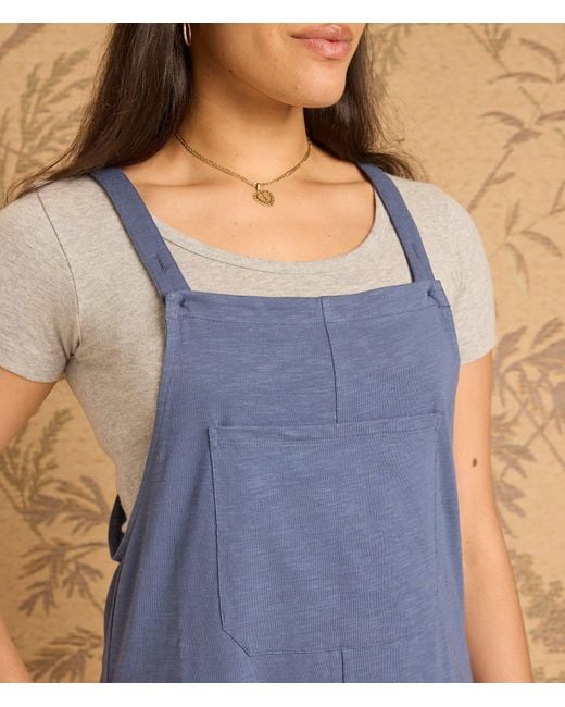 Known Supply Blue Adjustable Cotton Romper