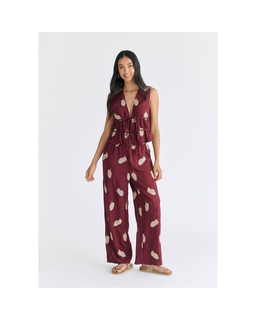 Paisie Leaf Embroidered Trousers