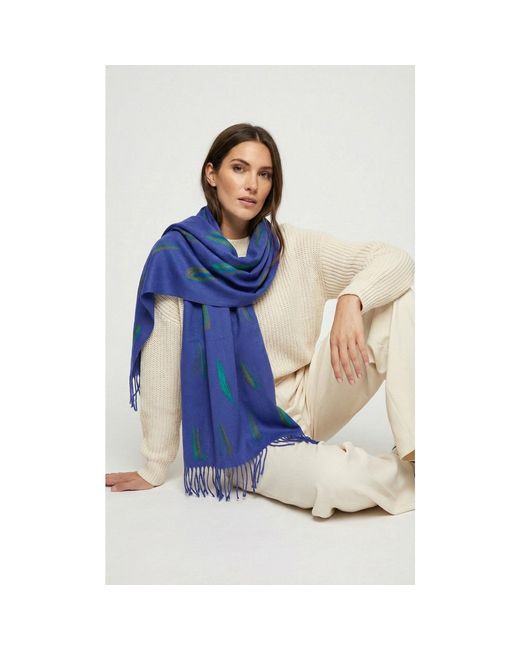 Saachi Blue Dasha Feathered Scarf