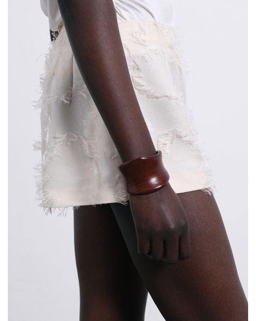 Sélone White Jora Fringe Shorts Cream