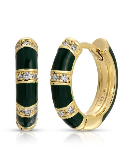 Leeada Jewelry Metallic Lamill Enamel Huggies