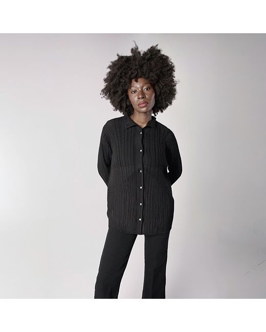 London Atelier Byproduct Blue Multi Way Pleated Blouse