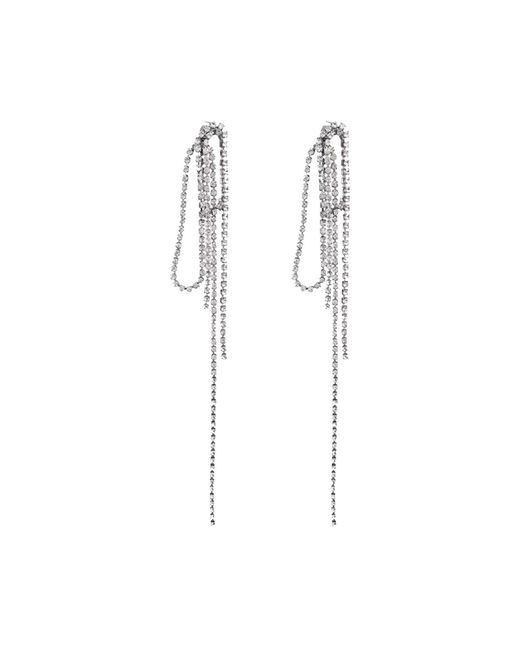Chanel Joan Elkayam White Crystal Lace Dangle Earrings